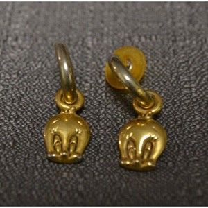 VINTAGE LOONEY TUNES WARNER BROTHERS TWEETY BIRD HOOP EARRINGS GOLDTONE RARE